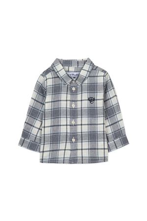 Light Gray China Check Pattern Cotton Shirt TARTINE ET CHOCOLAT KIDS | TZ1212122